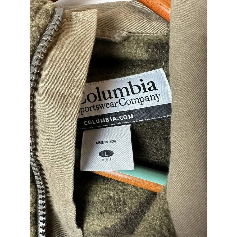 Columbia Men's Monarch Pass Camo Wool Blend Hooded Hunting Coat Size Large EUC - Picture 6 of 7
